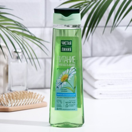 Hair shampoo clean line "Restoring", chamomile and burdock oil, 400 ml