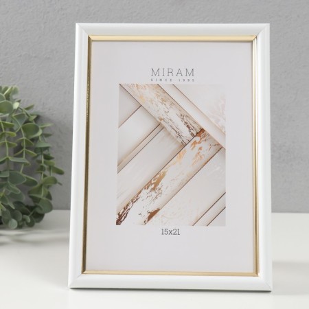 Photo frame Plastic Gallery 15x21 cm, 636461 white with gold (plastic screen)-7