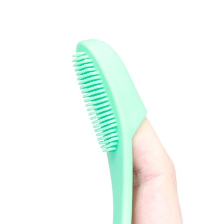 Toothbrush for dogs on a finger, silicone, 14 cm, mint-6