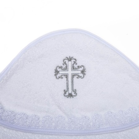 A pole towel for baptism with embroidery, size 100x100 cm, white color K40/1-1
