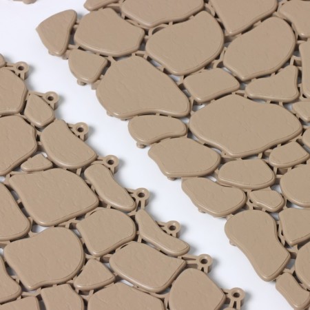 Aqua Stone floor modular coating, 34 × 34 cm, 6 pcs in packaging, beige color-9