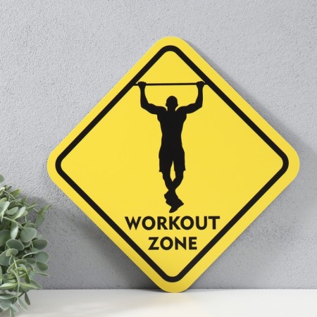 Decorative sign (poster) "Workout Zone" 32x32 cm, plastic-3