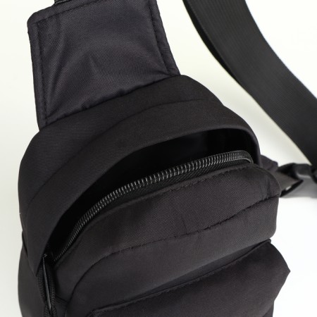 Slong bag from textiles, black color-4