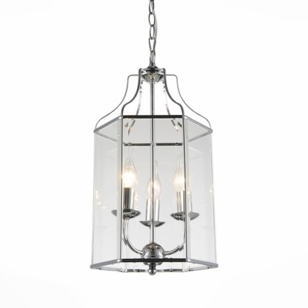 Suspended chandelier ST LUCE. SL228.103.03. TERSO. 3x40 watts, E14, 26x26x50 cm, chromium color