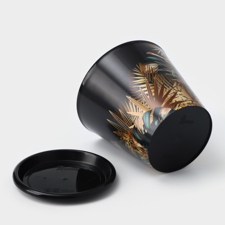 Pot for the flowers of the shade "Goldi", 800 ml, black color-2