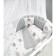 A set in a crib 15 objects 3+12 pillows-bortions, print Print Ezhik, white-gray color 710932