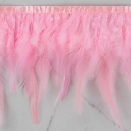 Braid with feathers of a rooster, 10-15 cm, 5 ± 0.5 m, pink color-2
