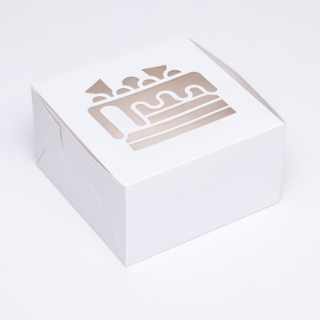 Box for cake, white, 18 x 18 x 10 cm-1