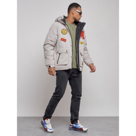 Winter male jacket, size 50, gray color-2