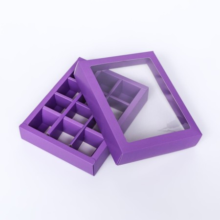 Box for sweets, 12 pcs, lilac, 19 x 15 x 3.6 cm-3