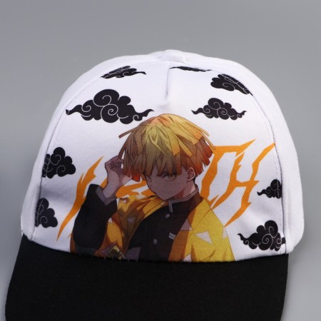 Baby cap for the boy "Anime", white color, rr 52-54 5-7 years-8