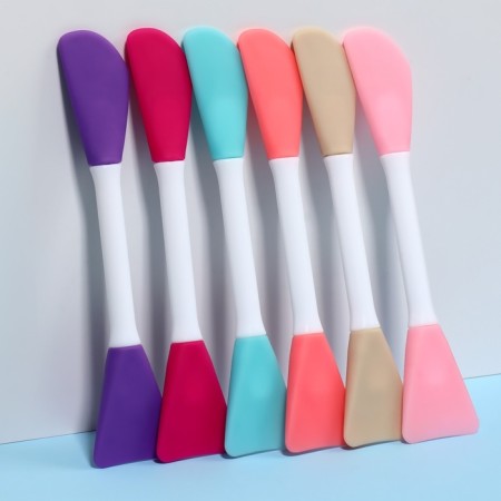 Brush for masks, bilateral, silicone, 14.8 cm, color mix-7