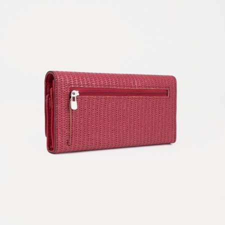Women's wallet on a magnet, burgundy color-1