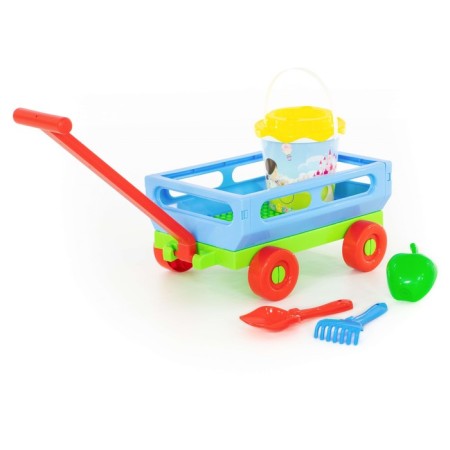 Set for playing in sand No. 420: cart, bucket, strainer, spatula, robbery, mold-2