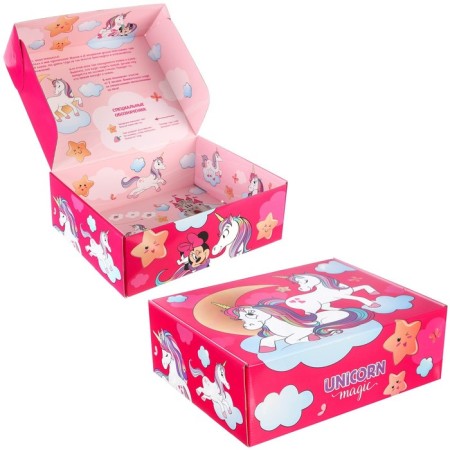 Gift box, folding, 28x21x9 cm, Minnie Mouse and unicorn-7