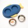Metal dual bowl on a plastic base 2 x 160 ml, 35 x 23.5 x 5 cm, blue