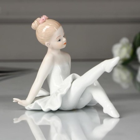 Souvenir Ceramics "Baby-ballerina in a white pack" 11x14x9.2 cm-1