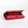 Women's wallet on the button, red color