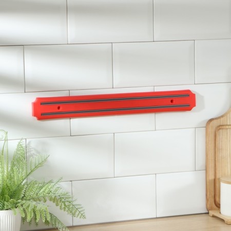Holder for knives magnetic shade "Color line", 38 cm, red color-1