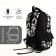 School backpack of textiles with lightning, external pocket, black color
