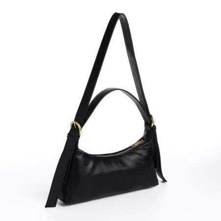 Bag Women's Baget with a zipper, black color-4