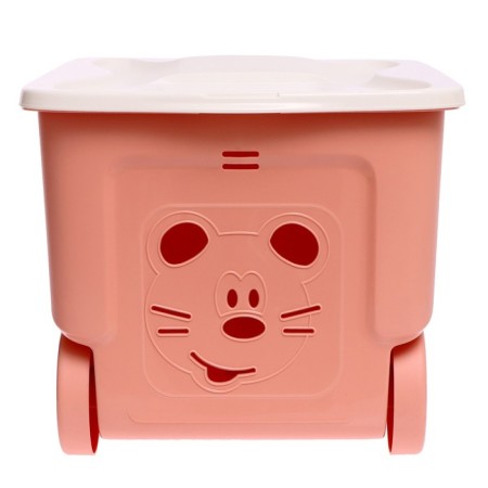 Children's box for toys cool, on wheels, 50 liters, color peach caramel-4