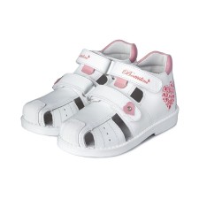 Baby sandals, size 26, pink-white color