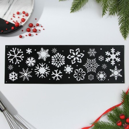Stencil for baking "Snowflakes", 32 x 10 cm-1