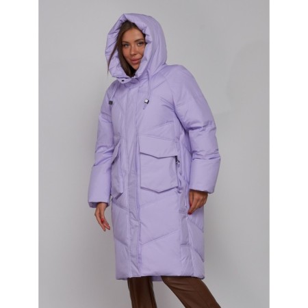 Coat insulated winter female, size 46, purple color-5
