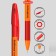 Ballpoint handle Erich Krause R-301 Orange Stick & Grip, Node 0.7 mm, red, rubber emphasis, letter line 1000 meters