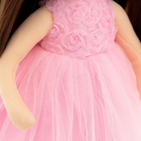 Sophie soft doll "In a pink dress with roses", 32 cm-5