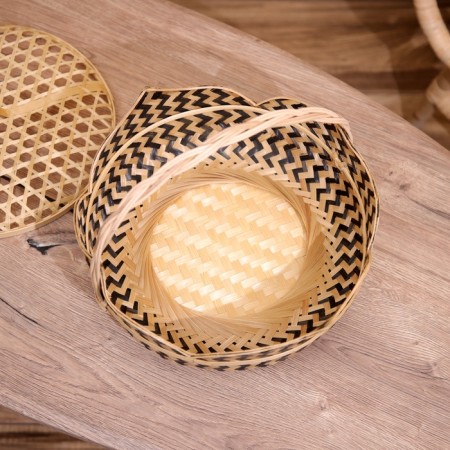 VAZ with a covered lid, from bamboo 30x30x20 cm-2