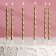 Candles in the Cake "Metallic", 14 cm, 6pcs with a stand, golden