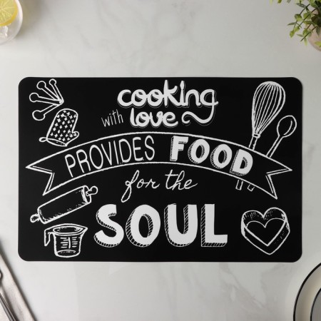 Serving napkin on the table "Culinary", 42 × 27 cm, black color-4