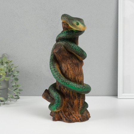 New Year's piggy bank "Snake on the stump" 33 x 14 x 15 cm.