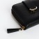 Women's wallet on the button, black color