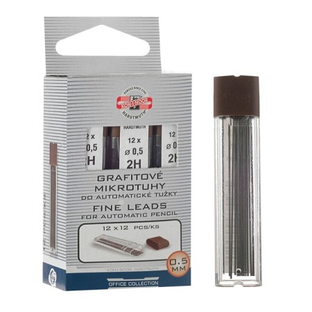 Grifles for mechanical pencils 0.5 mm, KOH-I-NOOR 4152 2N, 12 pieces, in case