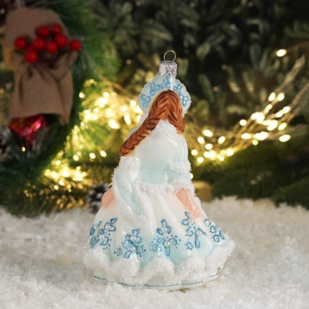 Christmas decoration "Snow Maiden with braids" 17.50 cm-4