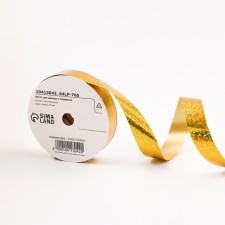 Holographic tape for decor and gifts, gold, 2 cm x 50 m