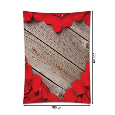 Decorative panel with photo printing "Heart from roses", vertical, size 150x200 cm-1