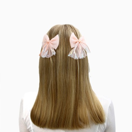 Hair clip, bow 7.5 cm, 2 pcs. Princesses-4