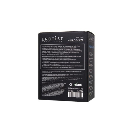 Anal sleeve Erotist Hidro S, silicone, black color, 8.5 cm-6