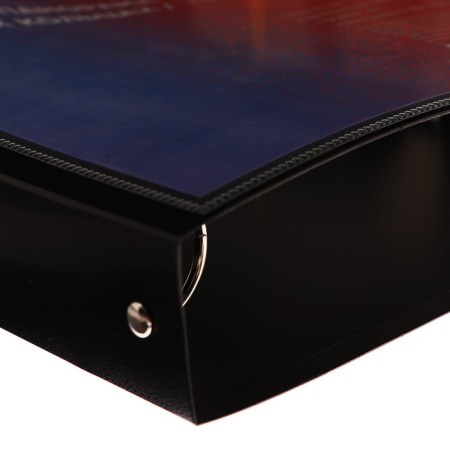 Folder on 4 rings A4, Calligrata "Panorama", 40 mm, 700 μm, facial pocket, black, mix-6
