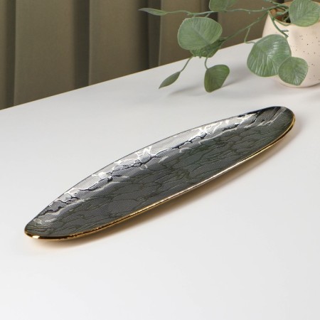 Dish, 41 × 11 cm, silver color-1