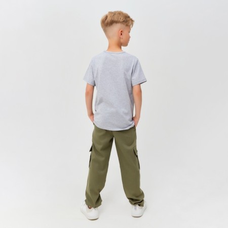 Pants for the boy Minaku: Casual Collection Khaki Color, height 134-2