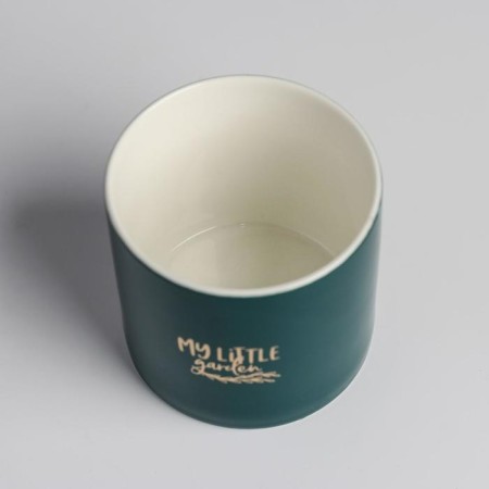Kashpo ceramic with embossing, Garden Pot, 8 x 7.5 cm-3