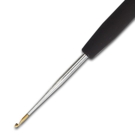 Imra Record hook for thin yarn, soft handle, steel, 1.25 mm-2