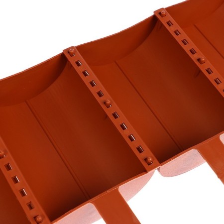 Decorative fence, 24 × 100 cm, 10 sections, plastic, terracotta, "logs"-8