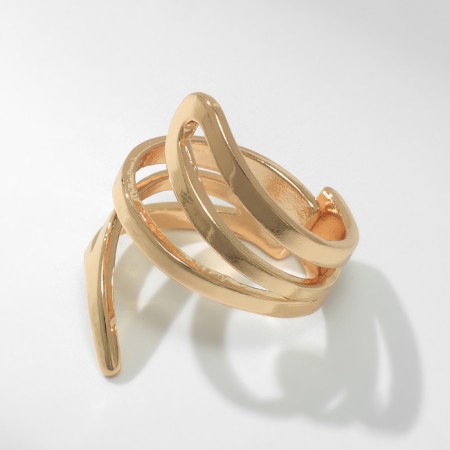 Ring Metal "Trend" is twisted, the color is gold, dimensionless-1