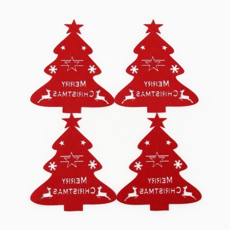 A set for the decor of the dining rooms "Christmas tree" 4pcs centered. 20x17cm 100%p/e, felt-2